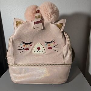 Under One Sky Pink Glitter Unicorn Kitty Cat Backpack